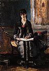 Alfred Stevens Famous Paintings - Portrait of a Young Woman
